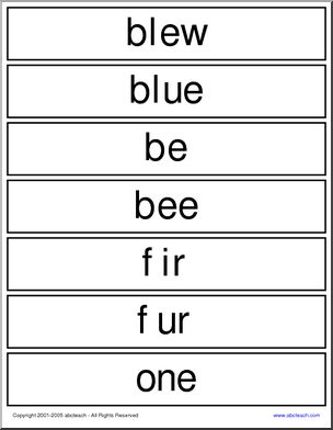 Homophones Word Wall