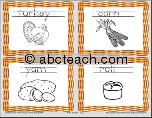 Thanksgiving: Handwriting and Spelling Flashcards