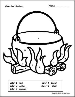 Color by Number: Camping Theme Campfire (k-1)
