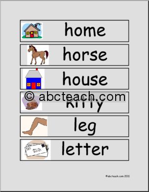 Dolch Nouns: Illustrated Word Walls Set  3 (color)