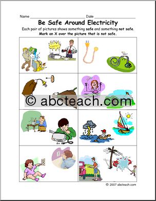 Worksheet: Electric Safety (primary/elem)