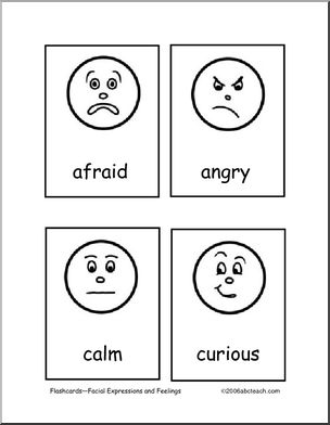 Flashcards: Emotions (pre-k/primary) -b/w