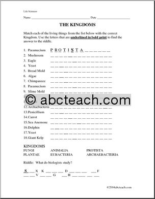 Worksheet: Six Kingdoms