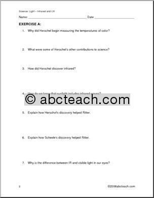 Comprehensions: Invisible Light (upper elementary)