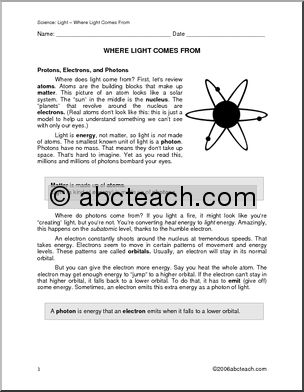 Comprehension: Light Origins (upper elementary)