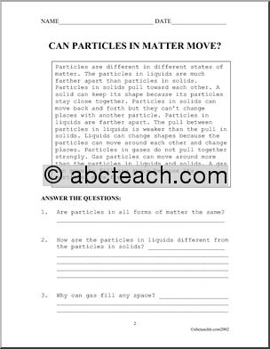 Comprehension: Matter (part 2)