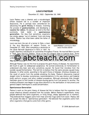 Biography: Louis Pasteur (middle/high school)