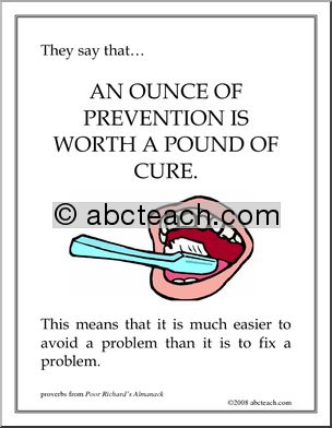 Proverb Poster: An ounce of prevention…