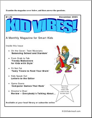 Comprehension: “Kids Vibe” Magazine (upper elem/middle)