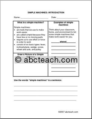 Worksheet: Simple Machines (upper elem)