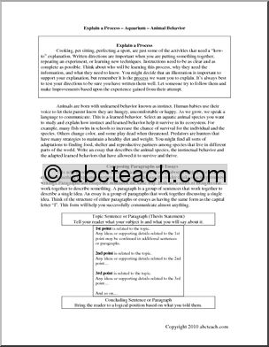 Explain a Process of Animal Behavior (middle/high)’ Writing