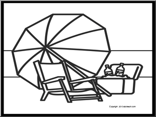 Coloring Page: Beach Umbrella