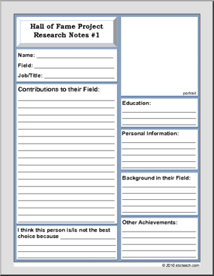 Social Studies: Biography – Hall of Fame Project