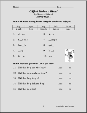 Clifford Makes a Friend (primary/elem) Book