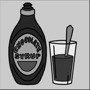 Clip Art: Chocolate Milk Grayscale