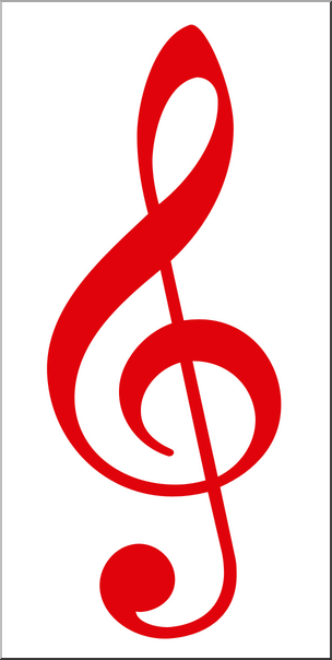 Clip Art: Music Notation: Treble Clef Color