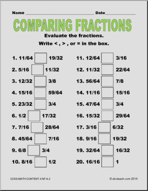Comparing Fractions Math