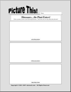 Dinosaurs – Plant Eaters (primary) Color and Write