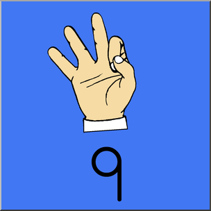 Clip Art: Fingerspell 09 Color