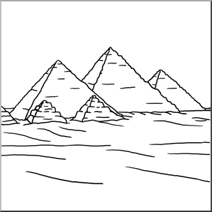 Clip Art: Giza Pyramids B&W
