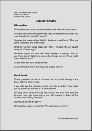 Scrambled Eggs Super (k-4) Guided Reading