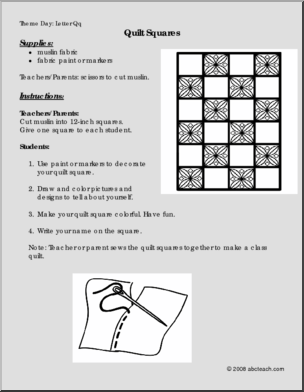 Activity Letter Q : Quilt Squares