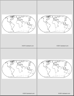 Nomenclature Cards: Oceans (4) (b/w)