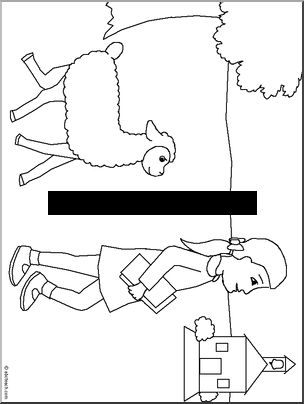 Mary Had a Little Lamb Coloring Page