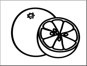 Clip Art: Basic Words: Orange B&W Unlabeled