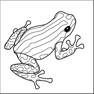 Clip Art: Frogs: Pasco Poison Dart Frog B&W