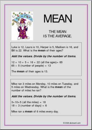 Mean, Median, Mode (elem) Posters