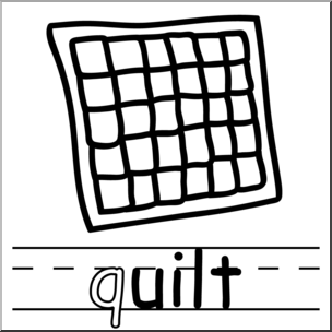 Clip Art: Basic Words: -ilt Phonics: Quilt B&W