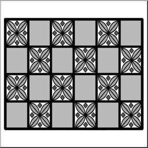 Clip Art: Quilt 1 Grayscale