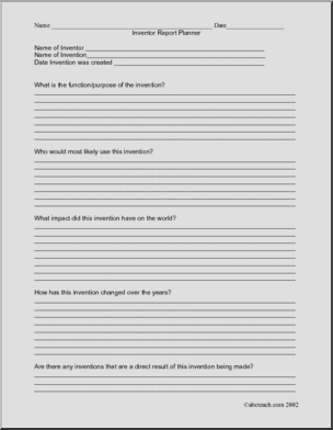 Report Planner: Inventions/Inventors