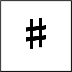 Clip Art: Music Notation: Sharp B&W Unlabeled