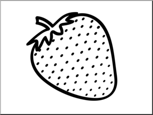 Clip Art: Basic Words: Strawberry B&W Unlabeled